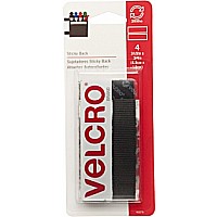 Velcro 3.5"x3/ 4" Strips Black 6pk/ Bx