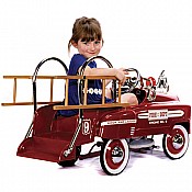 Pedal Fire Truck Deluxe Model, red body, white graphics