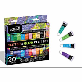 20pc Glitter and Glow Paint Set