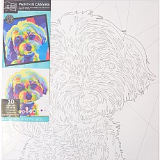 Pop Art Dog Stretched Canvas Paint Kit (20