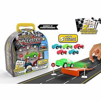 Pull-Back Speedster Mini Race Cars Play Set Case