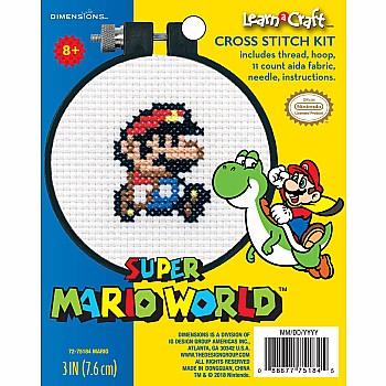 Super Mario Bros Cross Stitch Hoop Kit