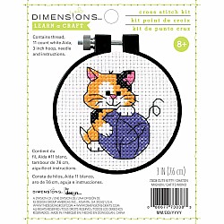 Cute Kitty Cross Stitch Hoop Kit