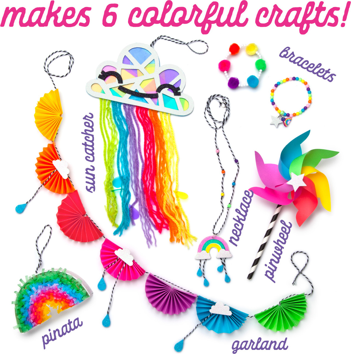 Craft-tastic ‚Äì I Love Rainbows Craft Kit ‚Äì Make 6 Colorful Arts & Crafts Projects & Äì I Love Mermaids Kit ‚Äì Craft Kit Includes 6 Mermaid-Themed Projects 