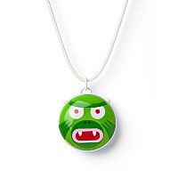 Voice Recordable Charm With Necklace Green Monster