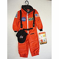 Jr. Astronaut Suit w/Embroidered Cap, size 8/10 (Orange)