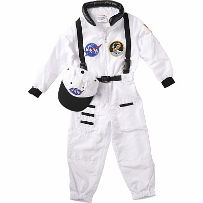 Jr. Astronaut Suit w/Embroidered Cap, Apollo 11, size 4/6 (White) 