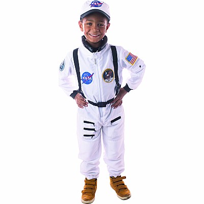 Jr. Astronaut Suit w/Embroidered Cap, Apollo 11, size 4/6 (White) 