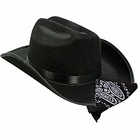 Jr. Cowboy Hat (Black) w/Bandanna