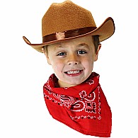 Jr. Cowboy Hat (Brown) w/Bandanna 