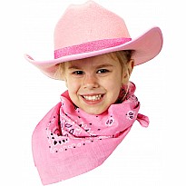 Jr. Cowboy Hat (Pink Sparkle) w/Bandanna