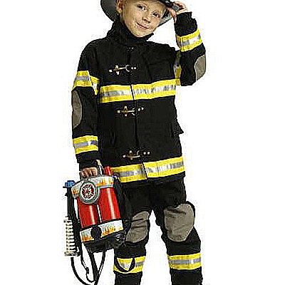 Aeromax Jr. Fire Fighter Suit, Child - Sizes Black