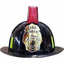 Jr. Firefighter Helmet, Black, with Siren & Light, Adj Youth Size