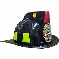 Jr. Firefighter Helmet, Black, with Siren & Light, Adj Youth Size