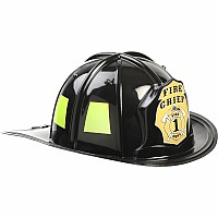 Jr. Firefighter Helmet, Black, Adj Youth Size