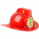 Jr. Firefighter Helmet, Red, w/Siren & Light, Adj Youth Size