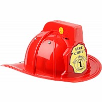 Jr. Firefighter Helmet, Red, w/Siren & Light, Adj Youth Size