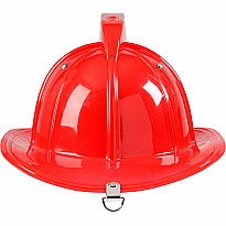 Jr. Firefighter Helmet, Red, w/Siren & Light, Adj Youth Size