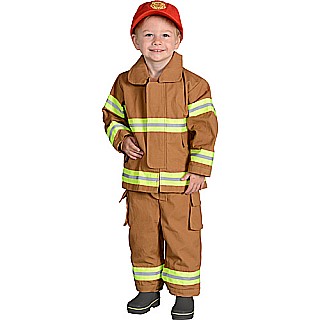 Jr. Firefighter Suit w/Embroidered Cap, size 18Month (Tan) 