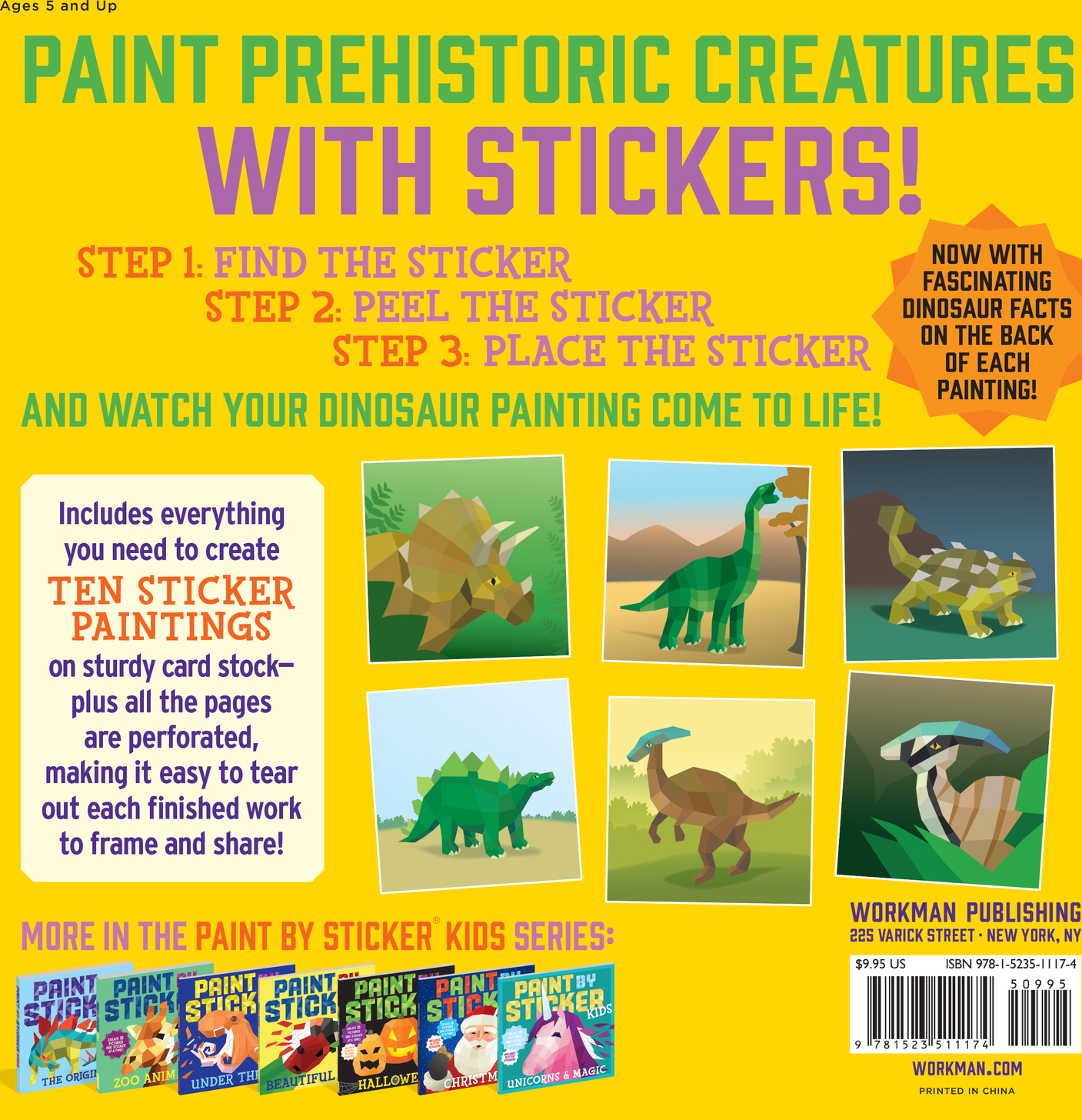 Paint by Sticker Kids: Dinosaurs: Create 10 Pictures One Sticker at a Time!
