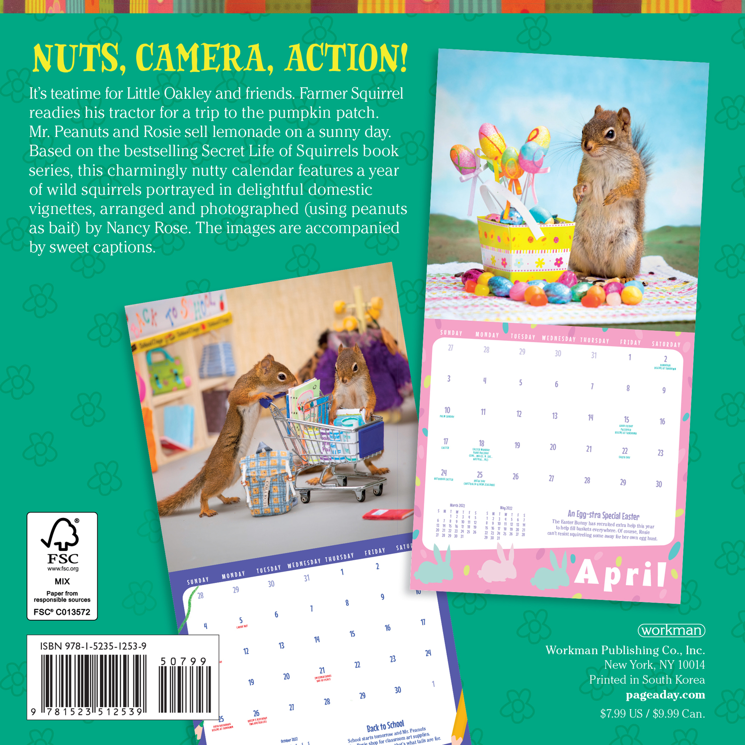 the-secret-life-of-squirrels-mini-wall-calendar-2022-a-year-of-wild-squirrels-portrayed-in