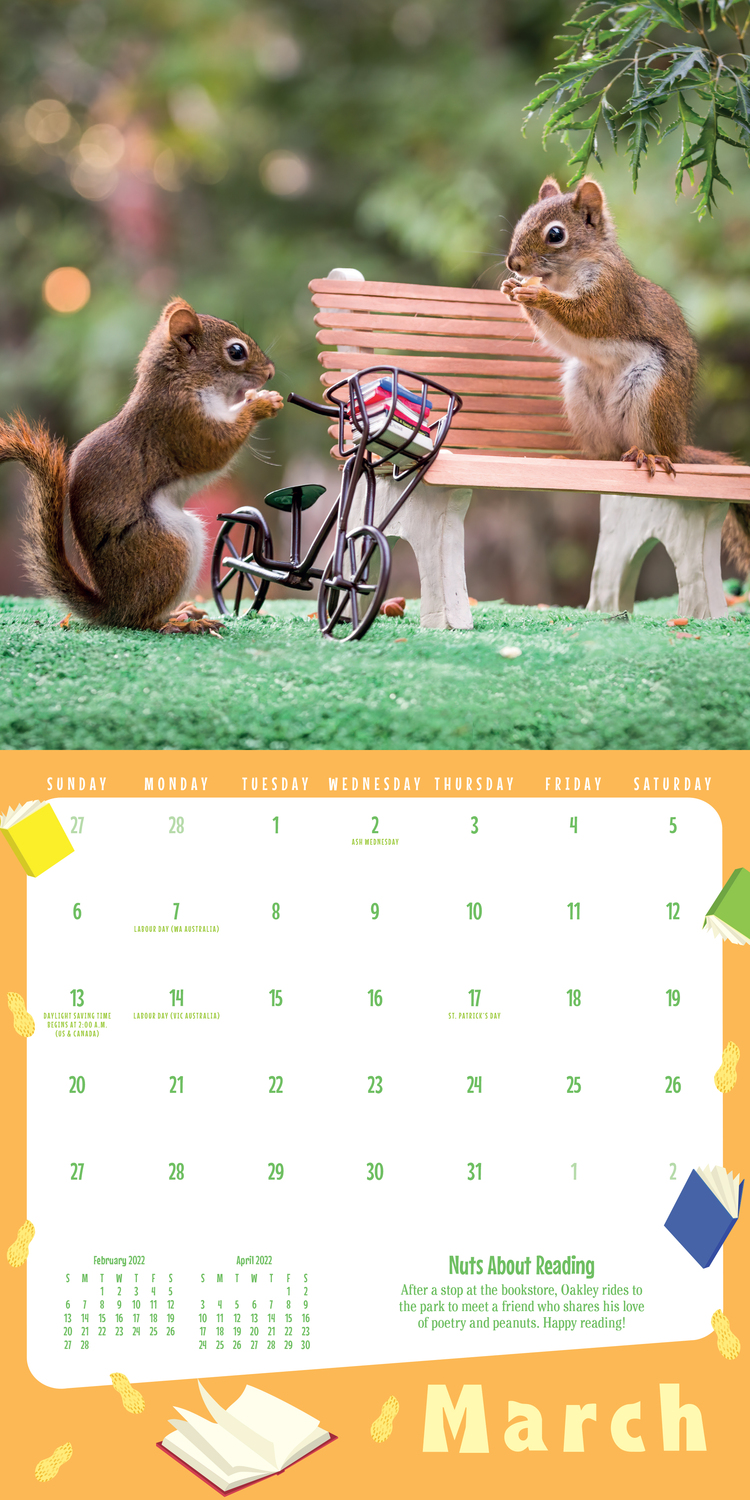 The Secret Life Of Squirrels Mini Wall Calendar 2022 A Year Of Wild 