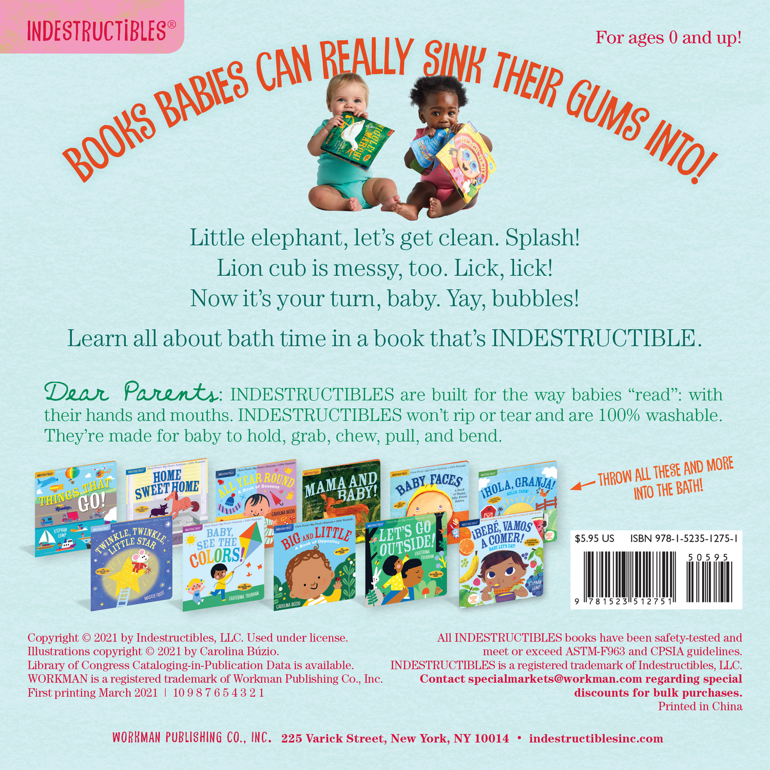 Indestructibles: It's Bath Time!: Chew Proof · Rip Proof · Nontoxic · 100% Washable (Book for Babies, Newborn Books, Safe to Ch