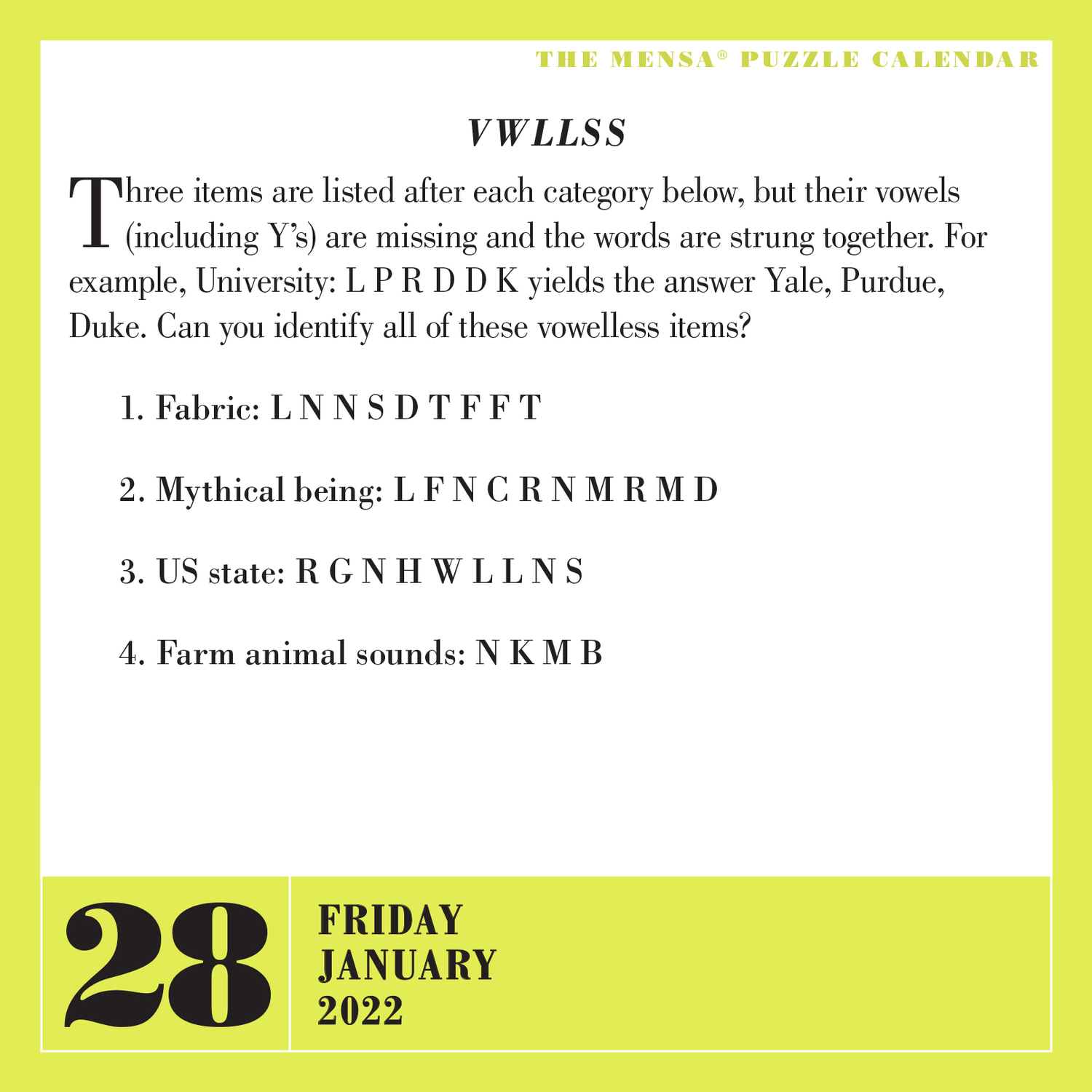 Mensa 365 Brain Puzzlers Page-A-Day Calendar 2022: A Brain Busting Year Of Tough Pangrams, Word Ladders, Logic Challenges, Numb - Adventure Toys