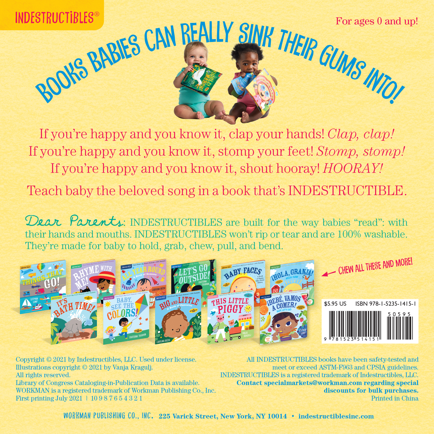 Indestructibles: Happy and You Know It!: Chew Proof · Rip Proof · Nontoxic · 100% Washable (Book for Babies, Newborn Books, Saf