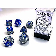 Gemini® Polyhedral Blue-Steel/white 7-Die Set