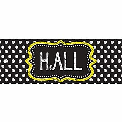 Laminated Double-Sided Hall Passes 9"x3.5", B&W Dots Hall Pass