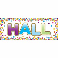 Laminated Double-Sided Hall Passes 9"x3.5", Confetti Hall Pass