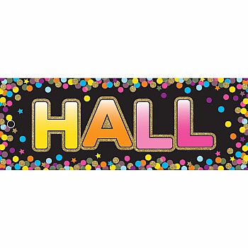 Laminated Double-Sided Hall Passes 9"x3.5", Confetti Hall Pass