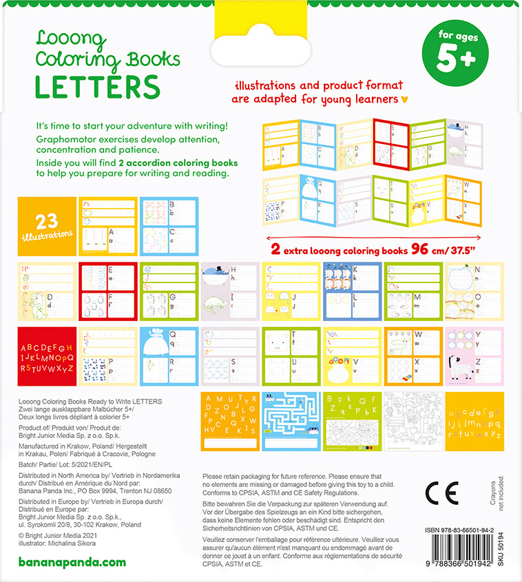 Looong Coloring Books - Ready to Write Letters