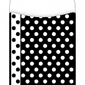 Updated! Peel  Stick! Black  White Dots Library Pockets