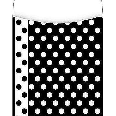Updated! Peel  Stick! Black  White Dots Library Pockets