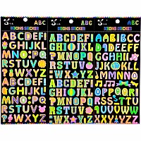Neon Alphabet & Numbers Puffy Sticker
