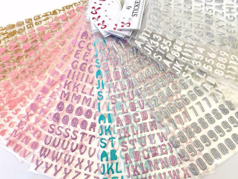 Glitter Alphabet & Number Puffy Stickers Assorted Colors - Mr