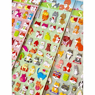 Cats and Dogs Puffy Stickers (assorted)