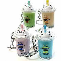 Cat Boba Tea Floaty Key Charm