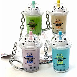 Cat Boba Tea Floaty Key Charm