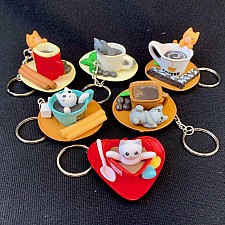 Cat Cafe Key Chain