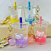 Cute Bear Boba Tea Floaty Key Charm (assorted)