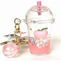 Pink Pearl Peach Boba Floaty Key Charm (assorted)