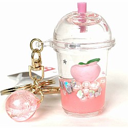 Pink Pearl Peach Boba Floaty Key Charm (assorted)