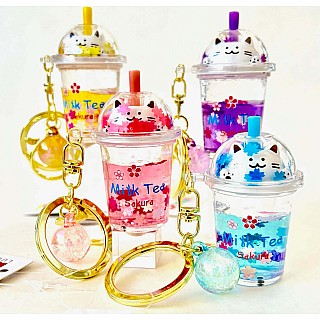 Kitty Boba Milk Floaty Key Charm (assorted)