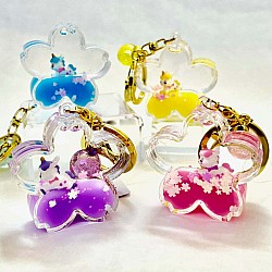 Unicorn Flower Floaty Key Charm 