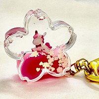 Unicorn Flower Floaty Key Charm 