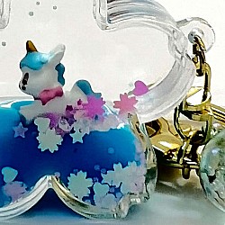 Unicorn Flower Floaty Key Charm 
