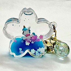 Unicorn Flower Floaty Key Charm 